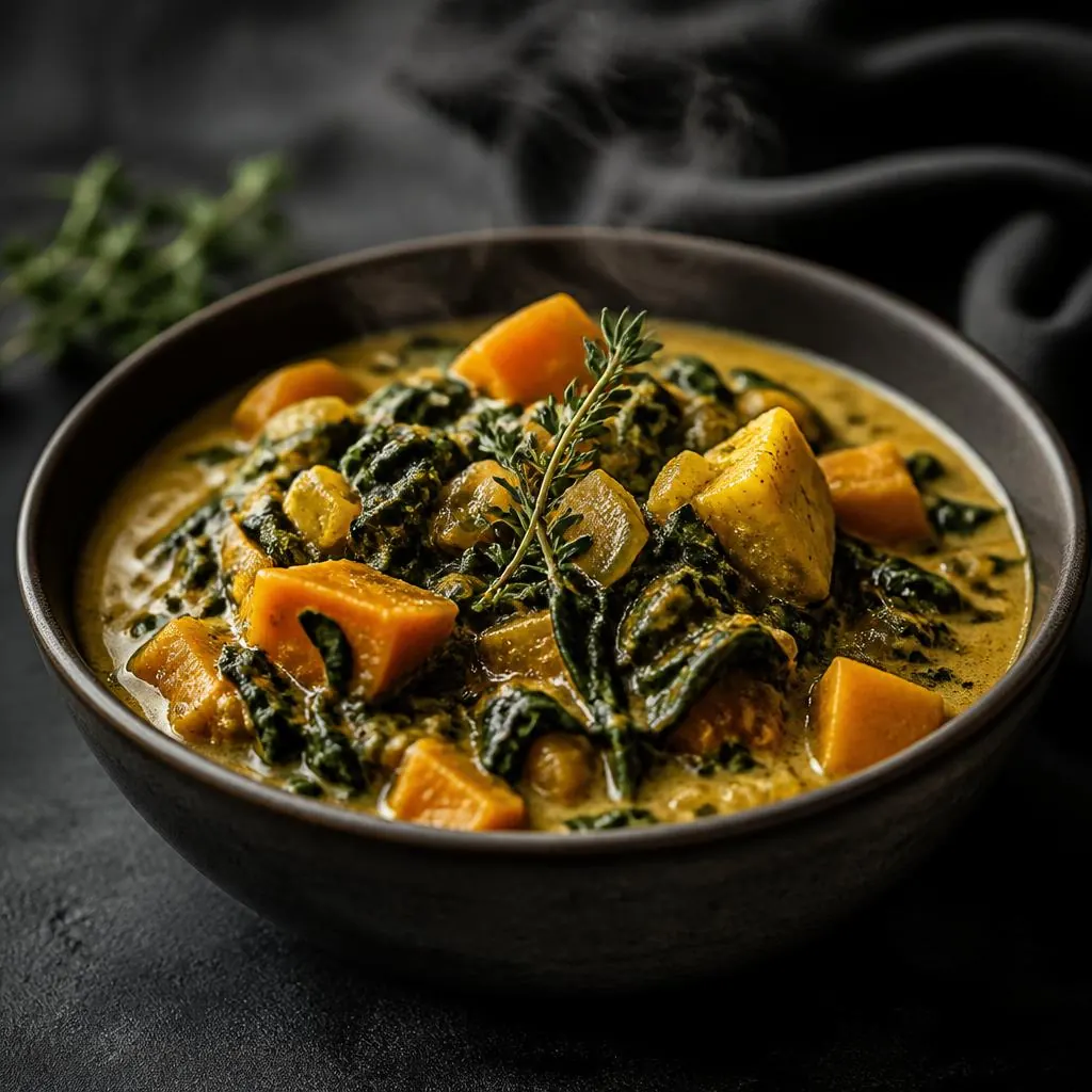 Ital vegetable rundown in coconut sauce