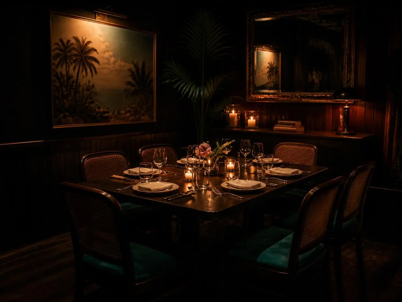 The Private Table set for a private event at Jerk Harbour
