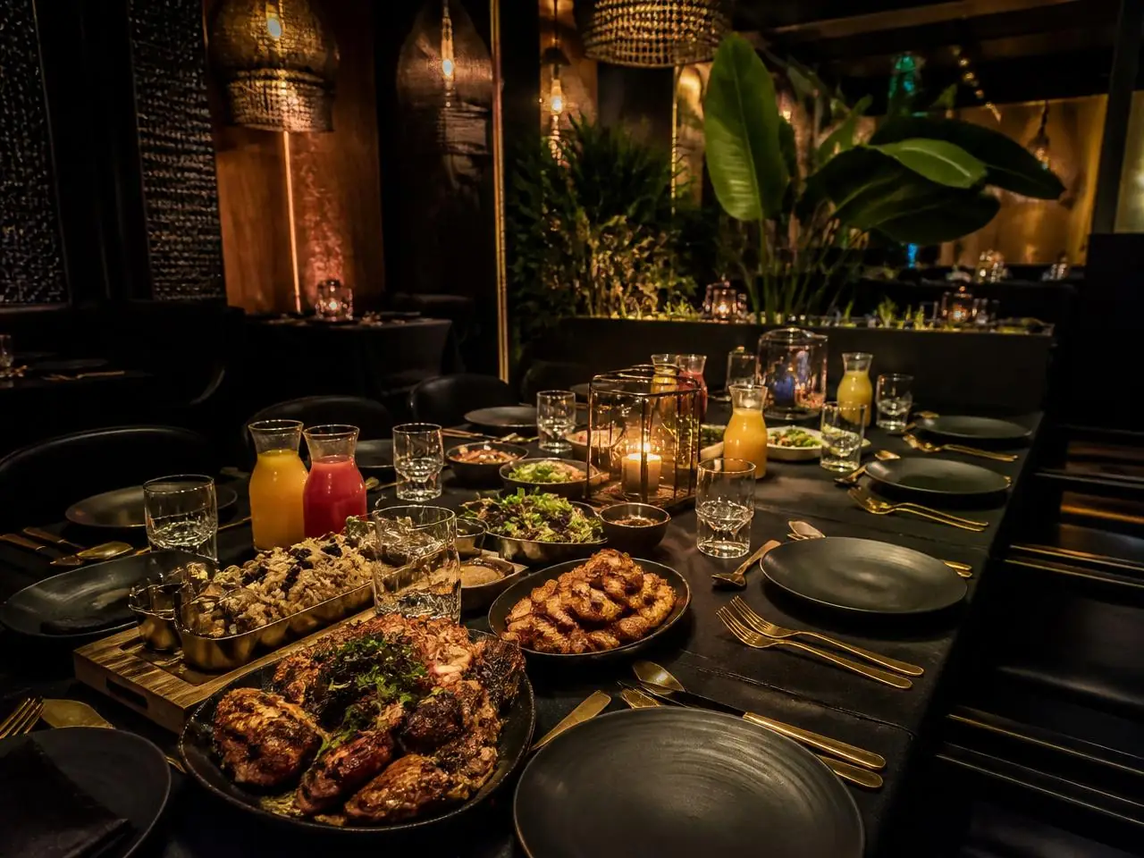 Reserved Section set for a private event at Jerk Harbour